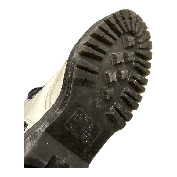 Dr. Martens Women's White Leather Combat Boots With Platform Sole Size 7 - Picture 7 of 8